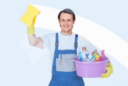 Final safety review and housekeeping check after carpet cleaning work